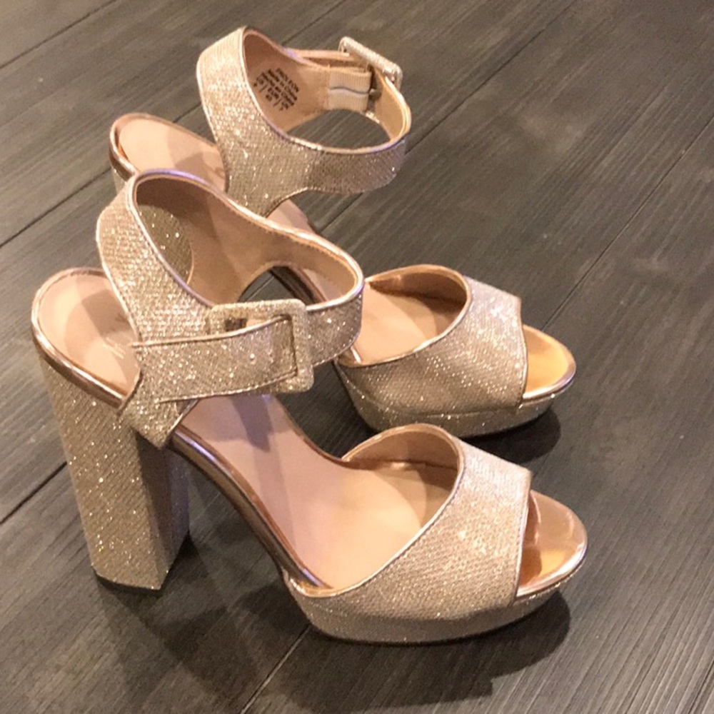 Brand New with box. Champagne platform heels